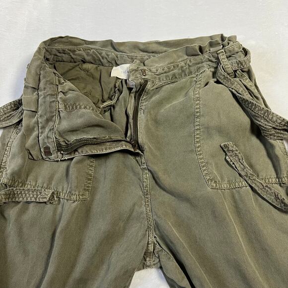 Treasure & Bond High Rise Paper Bag Waist Cropped Pants Size 10 Utility Cuff Hem - Picture 5 of 9